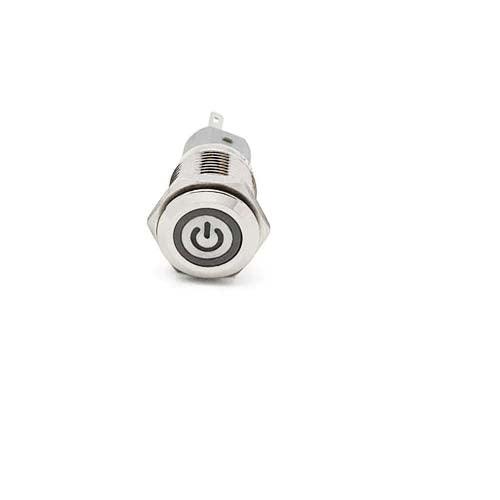 LED Indicator Latching 16mm Push Button Control Switch for Car Motor Start Green in Pakistan - 16mm
