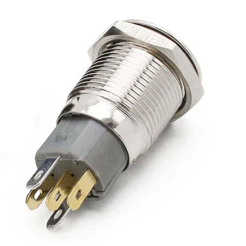 LED Indicator Latching 16mm Push Button Control Switch for Car Motor Start Green in Pakistan - 16mm thumbnail 2