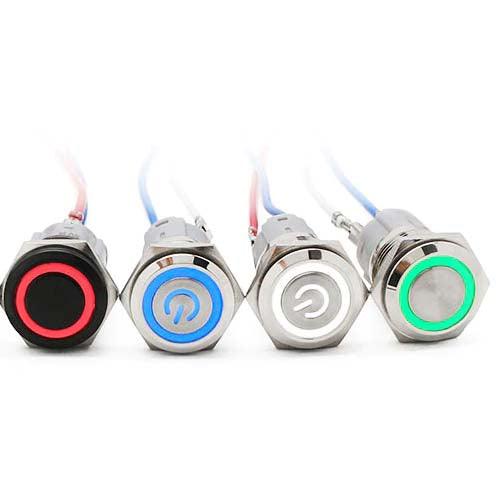 LED Indicator Latching 16mm Push Button Control Switch for Car Motor Start Green in Pakistan - 16mm thumbnail 4