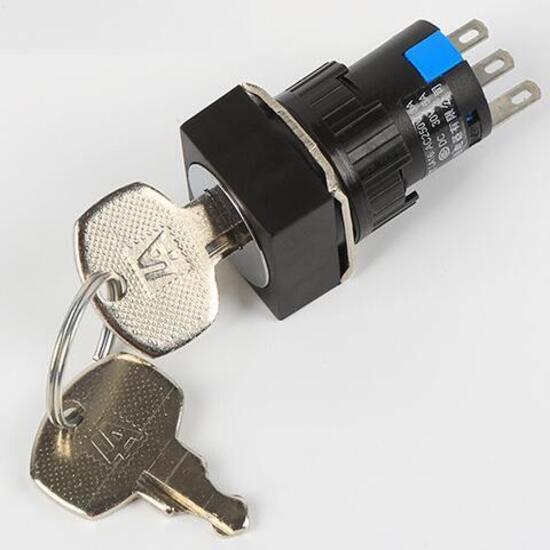 16mm Key Lock Rotary Push Button Switch thumbnail 2