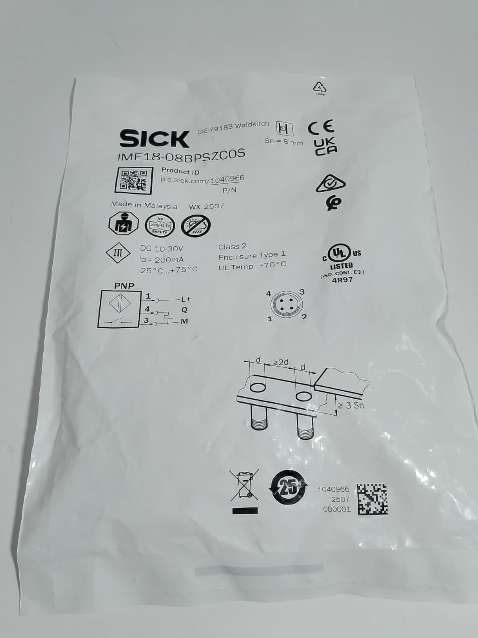 SICK IME18-08BPSZC0S INDUCTIVE PROXIMITY SENSORS in Pakistan thumbnail 2