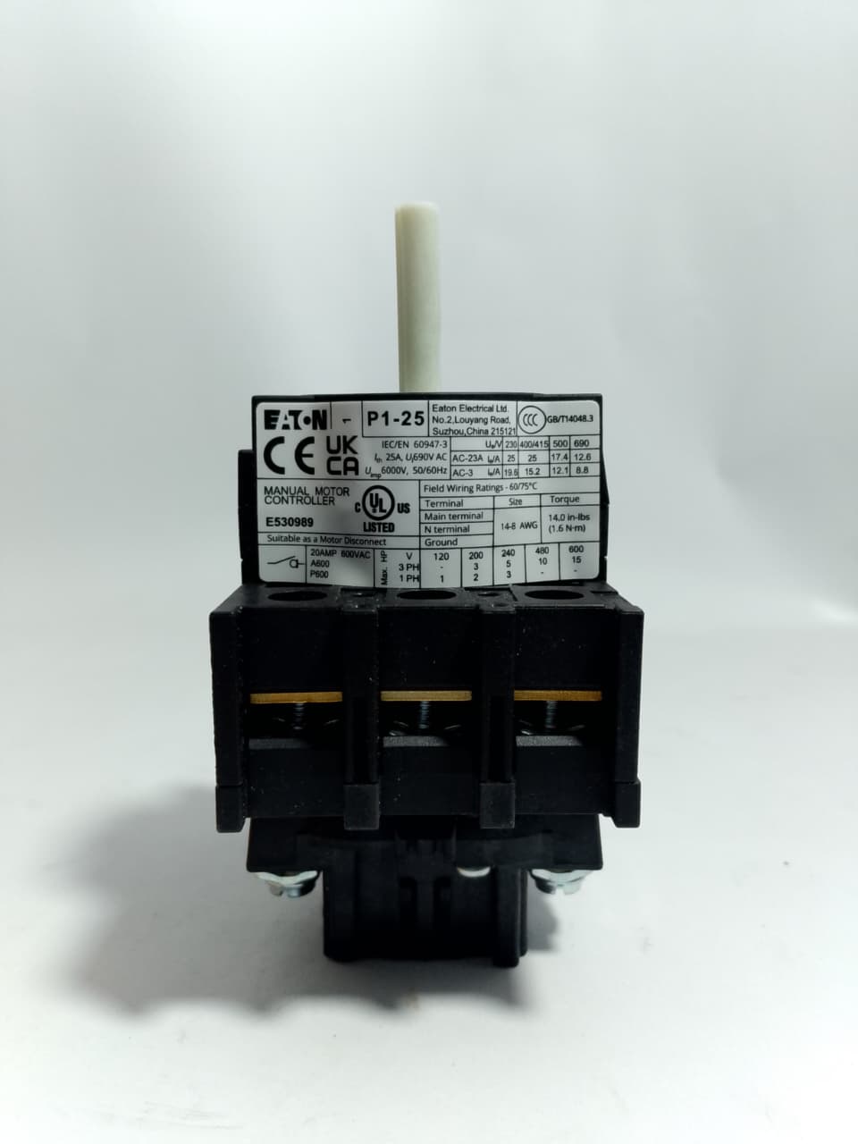 EATON P1-25 Manual Motor Controller Switch in Pakistan - 3pole/32A thumbnail 3