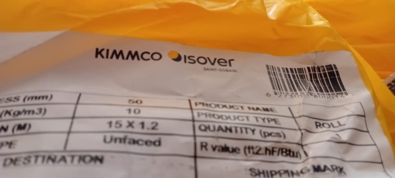 KIMMCO 2" Uf GLASSWOOL Blanket Peredam in Pakistan - 2 Inch thumbnail 2