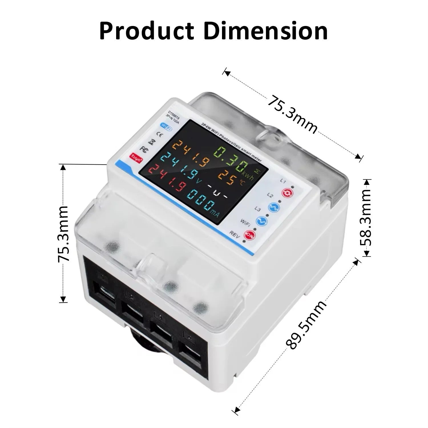 100A Wi-Fi smart three phase energy meter and voltage protector Bidirectional  in pakistan thumbnail 3
